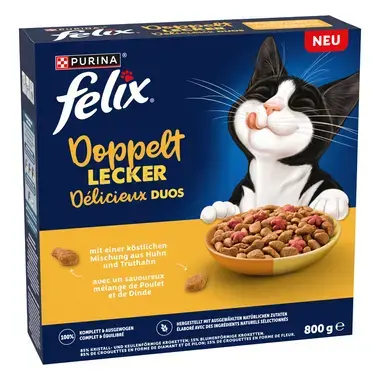 FELIX® Délicieux Duos Poulet, Dinde et riche en Betterave