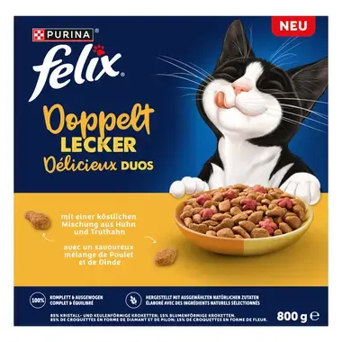 FELIX® Délicieux Duos Poulet, Dinde et riche en Betterave