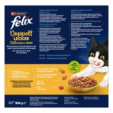 FELIX® Délicieux Duos Poulet, Dinde et riche en Betterave