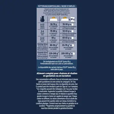 FELIX® Délicieux Duos Junior Poulet, Dinde, avec du Lait et des Légumes