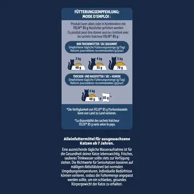 FELIX® Doppelt Lecker, Senior Mischung aus Huhn und Truthahn und mit Gemüse