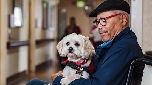 Alter Mann mit Hund